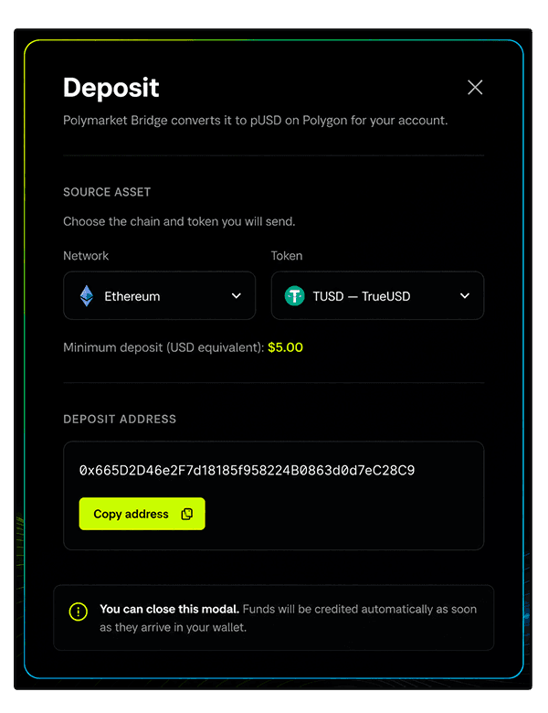 Fund your pSports wallet